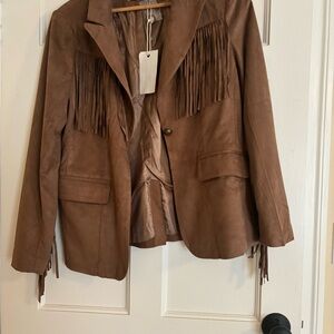 Savannah Jane Brown Fringe Women's Jacket